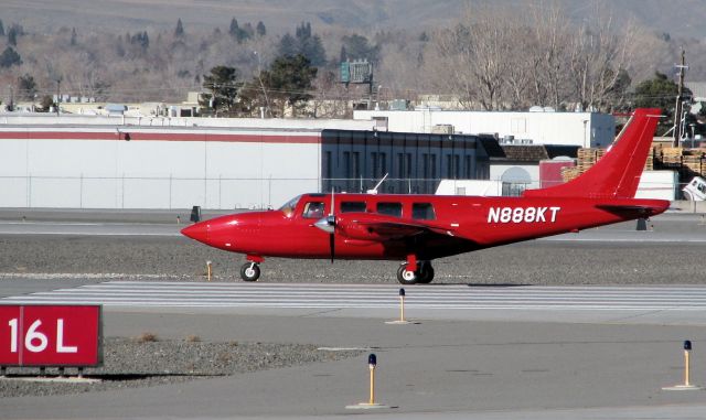 Piper Aerostar (N888KT) - The Spirit Of Kai Tak, a Piper Aerostar and the aircraft that won the 2001 London to Sydney Air Race, rolls over the piano keys of RTIAs runway 16L as it begins its departure roll.