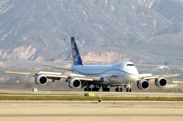 N5017Q — - Boeing 747-8F landing at San Bernardino