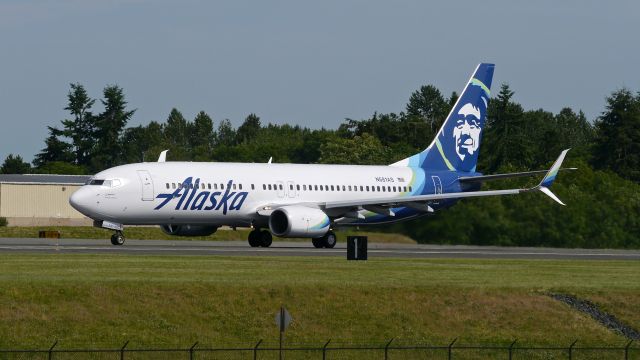 Boeing 737-800 (N581AS) - ASA9801 begins its takeoff roll on Rwy 34L for a ferry flight to KSEA on 6/7/16. (ln 2259 / cn 35188). The aircraft was at ATS for maintenance.