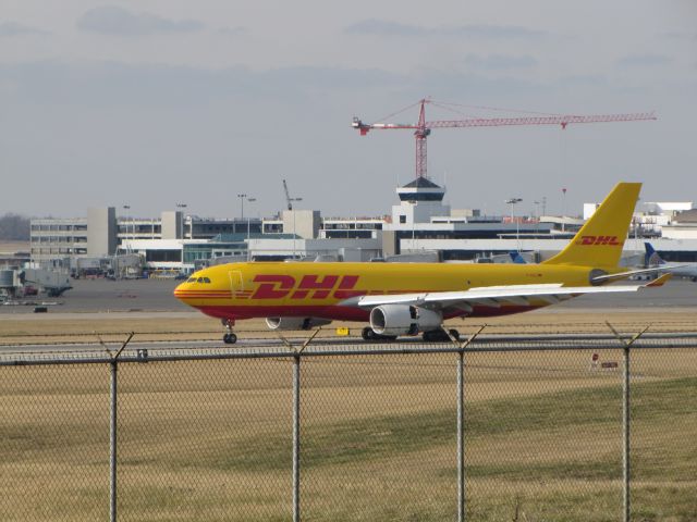 Airbus A330-200 (D-ALEJ) - A DHL Airbus freighter landing on runway 18L at CVG airport. Photo taken on 12/18/2020