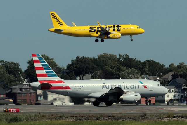 Airbus A319 (N835AW) - 'AA 2146' Washington D.C. holding on 22R as 'Spirit Wings 227' from Orlando lands on 22L