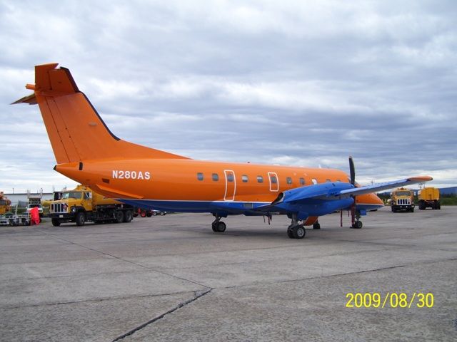 Embraer EMB-120 Brasilia (N280AS) - Embraer 120 being delivered from USA to Russia.    Goose Bay, Labrador