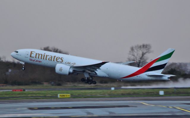 Boeing 777-200 (A6-EFJ) - emirates skycargo b777-f1h a6-efj dep shannon on a horse charter flight 30/12/15.