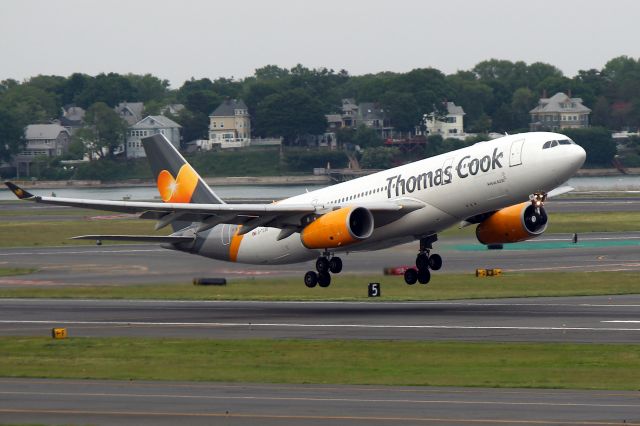 Airbus A330-200 (G-TCXB) - Kestrel 863 departing off of 22R for Manchester, England