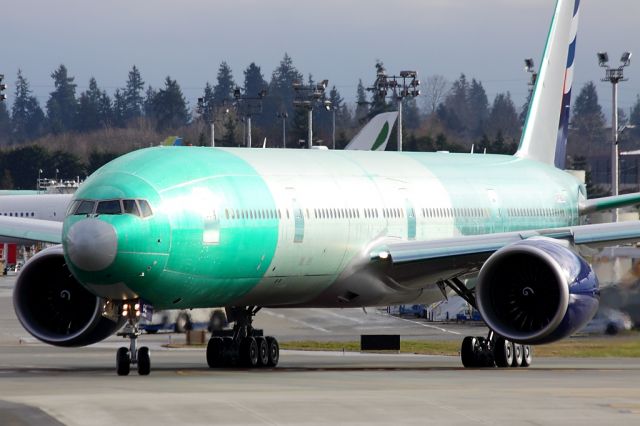 Boeing 777-200 (VP-BGC) - Aeroflot VP-BGC departing Paine Field to PDX to be painted February 5, 2013.