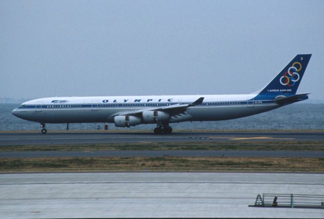 Airbus A340-300 (SX-DFB) - Landing at Tokyo-Haneda Intl Airport Rwy34R on 2002/03/04
