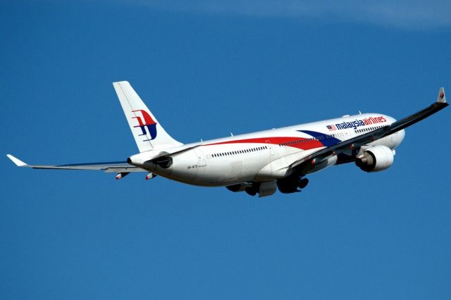 Airbus A330-300 (9M-MTB) - Heading skywards off runway 23 and heading home to Kuala Lumpur, Malaysia. Thursday, 4th April 2013.