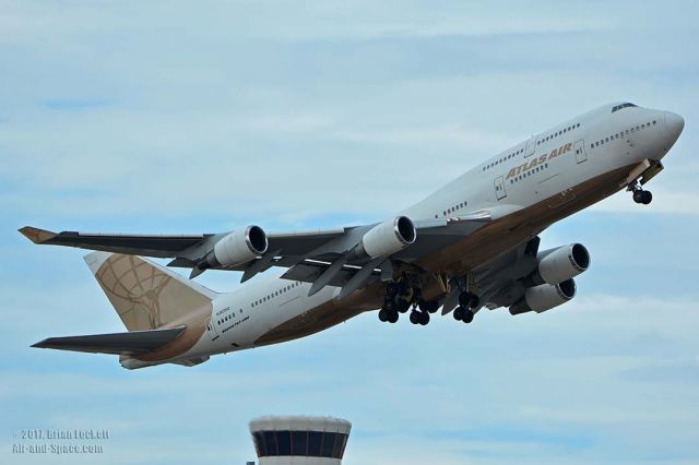 Boeing 747-400 (N263SG) - Atlas Air Boeing 747-481 N263SG departing for Cleveland from from Phoenix Sky Harbor on August 2, 2017.