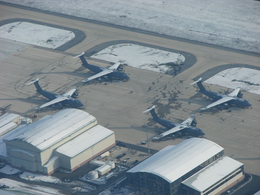 — — - Snowy C-5s @ Martinsburg airport