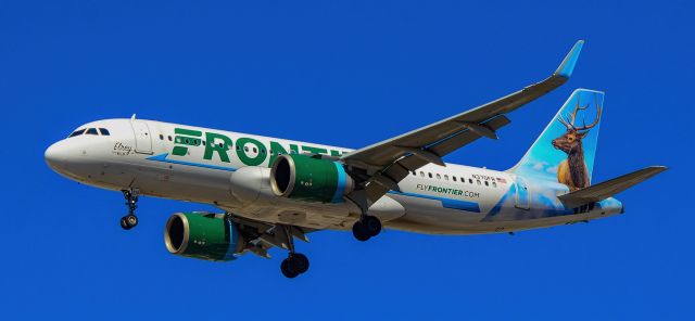 Airbus A320neo (N370FR) - N370FR Frontier Airlines Airbus A320-251N s/n 10038 "Elrey The ELK" - Airbus 320neobr /br /Las Vegas - Harry Reid International Airport KLASbr /USA - Nevada March 23, 2022br /Photo: Tomás Del Coro