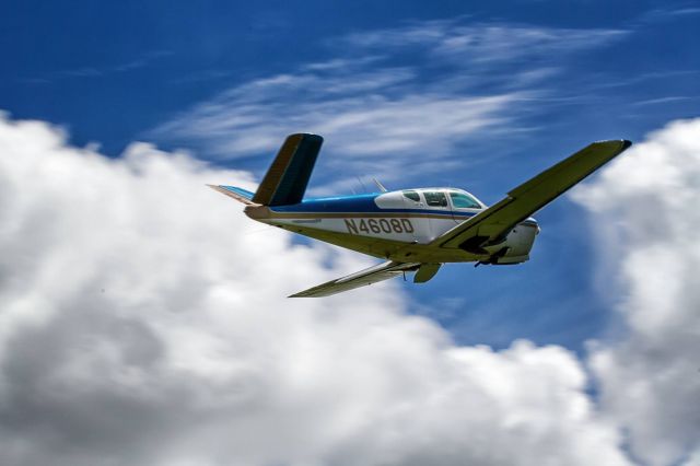 Beechcraft 35 Bonanza (N4608D) - Just after take-off, Webster, MN.