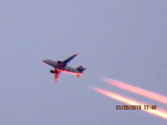 Airbus A319 (N932FR) - Frontier flight 690 from DEN to MCO over Southeastern Kansas at 35,000 feet.