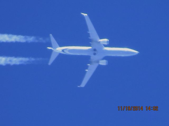 Boeing 737-900 (N403AS) - Alaska Airlines flight 38 from SEA to FLL over Baxter Springs Kansas (78KS) at 35,000 feet.