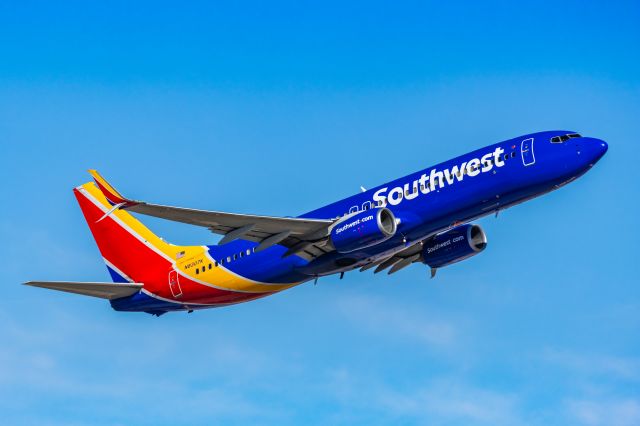 Boeing 737-800 (N8037K) - A Southwest Airlines 737-800 taking off from PHX on 3/4/23. Taken with a Canon R7 and Canon EF 100-400 L II lens.