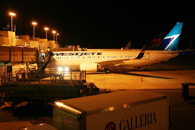 Boeing 737-800 (C-GWSX) - This new Boeing 737-800 had just arrived from Vancover.The photograph was taken on 9-July-10 in the early evening hrs.