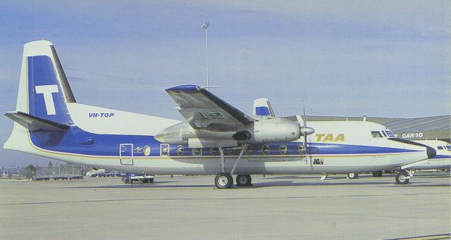 FAIRCHILD HILLER FH-227 (VH-TQP) - scanned from postcardbr /TAA