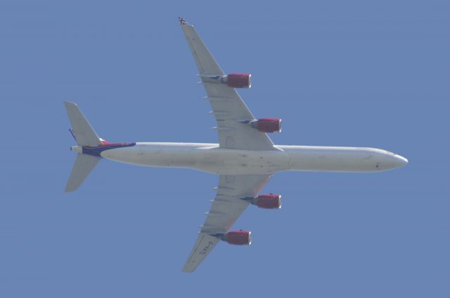 Airbus A340-600 (G-VATL) - 30 miles north of KIAD, altitude approx. 5,000 ft.    NEGATIVE VOTE COURTESY OF SHREVEPORT, LOUISIANA USER WHOS RATED OVER 70 OF MY PHOTOS AS POOR.