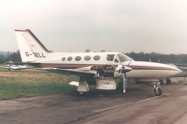 Cessna 421 (G-TELL) - Seen here in Apr-89.br /br /Reverted to N2657N 1-Jun-94.