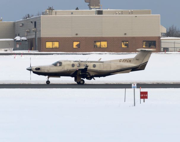 Pilatus PC-12 (C-FPCN) - Air Bravo arriving at Ottawa on 12-24-16.