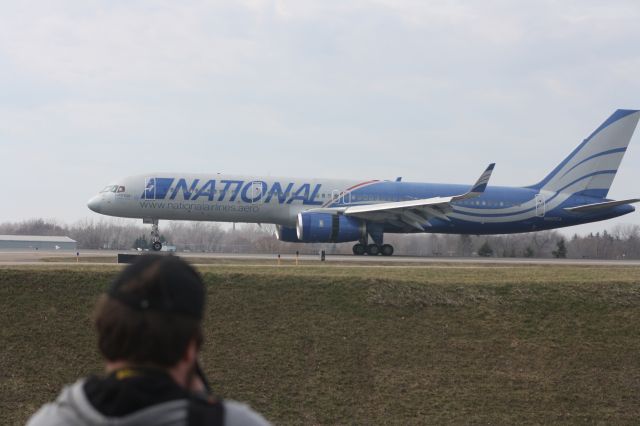 Boeing 757-200 (N567CA) - National Airlines charter flight landing KBUF, rwy 23. 