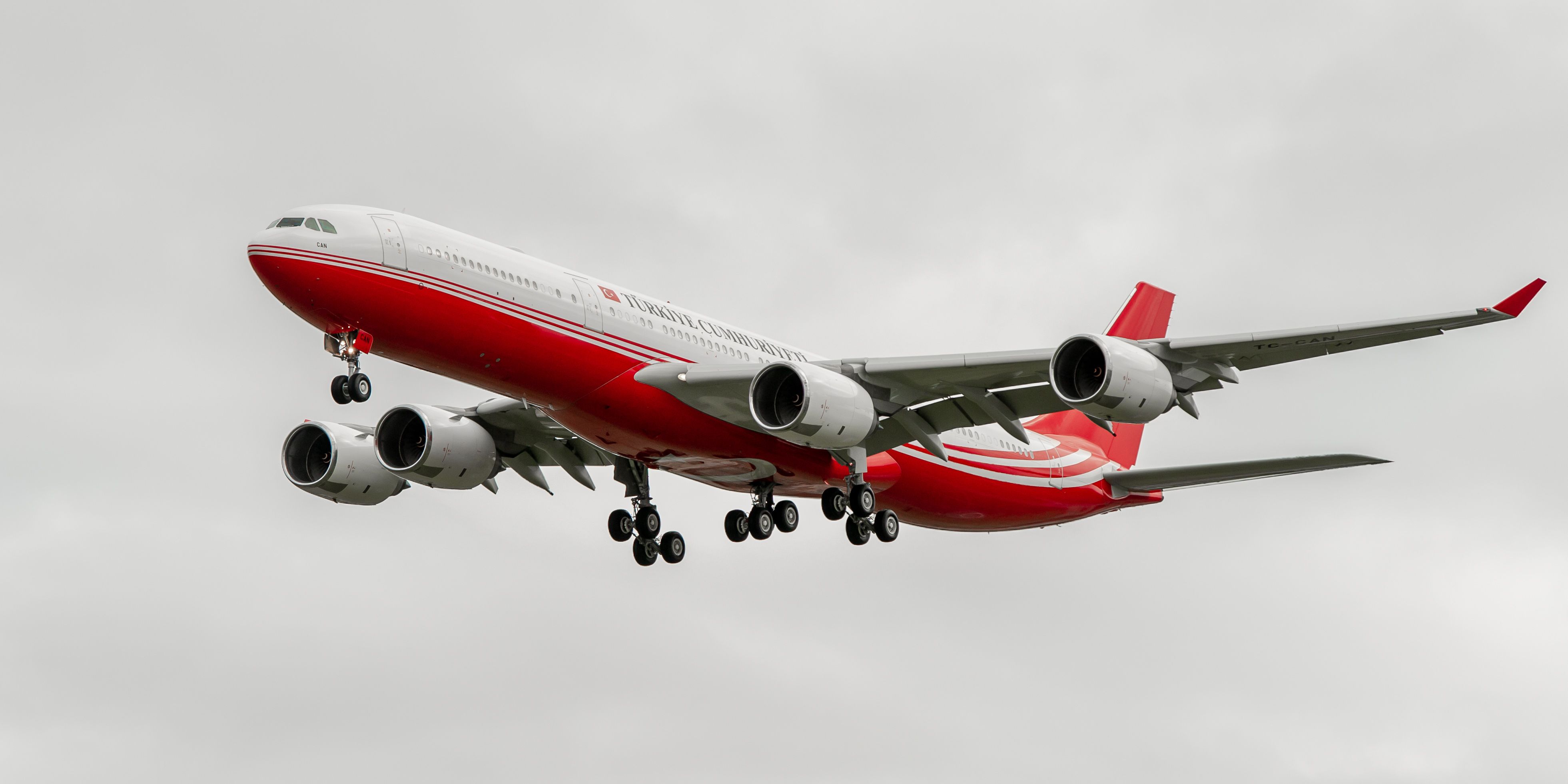 Airbus A340-500 (TC-CAN) - A Turkish government Airbus A345 landing early this evening at Christchurch Airport during the tragic aftermath of the recent terror attack in our city. I understand they are here to assist any Turkish nationals in repatriating their loved ones back to Turkey.