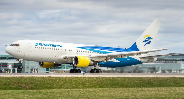 BOEING 767-200 (N603KW) - Relatively rare nowadays are the passenger 762’s. Sunwing has leased all but one of Eastern’s 767’s this Spring. Here lifting the nose off runway 33R bound for Cuba