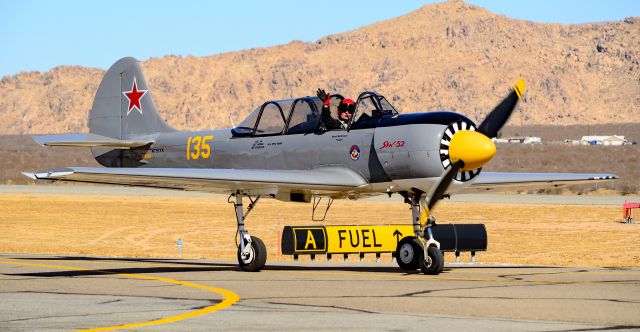 YAKOVLEV Yak-52 (N752YK) - N752YK Yakovlev Yak-52 s/n 878203 Red Eagles Formation Team Mark McKinnon "Flex" - 2019 18th Annual Apple Valley Airshow and Car Displaybr /br / Apple Valley Airport (APV) (KAPV)br /California, USAbr /Photo: TDelCorobr /October 12, 2019