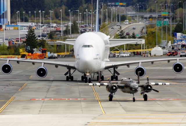 Boeing Dreamlifter (N718BA) - Boeing Large Cargo Freighter N718BA at Paine Field April 20, 2013.