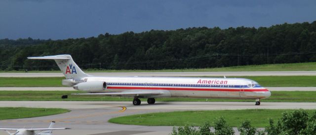 McDonnell Douglas MD-83 (N438AA) - From one of the newest to one of the oldest in whats left of AAs fleet - starting off life 30 years ago as an 82, N438AA.  This guy had the unfortunate luck of being on the ground for almost two hours as a severe thunderstorm swept the airport.  6/24/17.