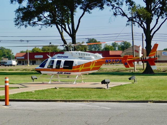 Bell 407 (N531PA) - Pafford Air One’s brand new spare helicopter at Bolivar Medical Center for the first time
