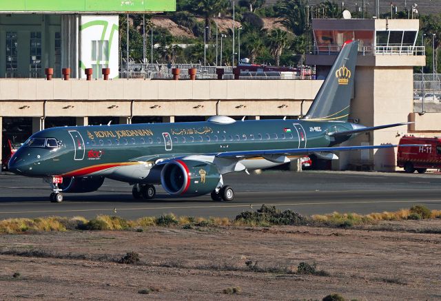 Embraer E190-E2 (JY-REC) - On delivery flight of the first Embraer E190-E2 for Royal Jordanian. Special sticker "1800th Embraer E-Jet".