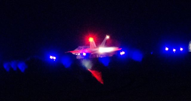 McDonnell Douglas FA-18 Hornet — - Night burner launch of F-18