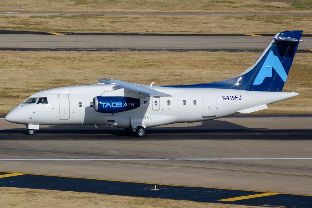 Fairchild Dornier 328 (N419FJ) - Taking off from Dallas Love Field to Taos Regional, on the second flight of Taos Air from DAL to SKX. Taos Air is operated by Ultimate JetCharters.