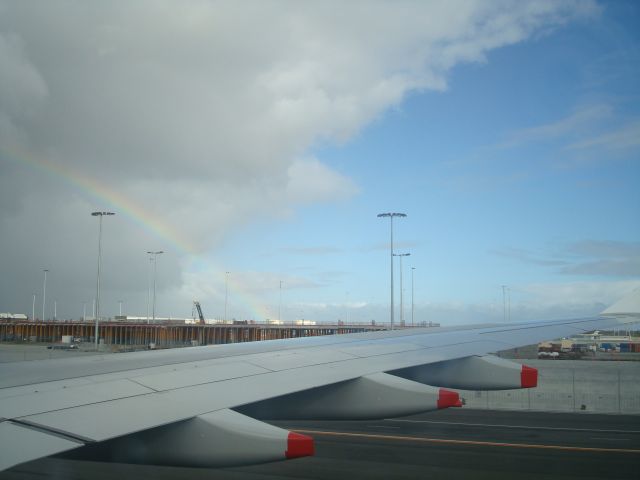 Airbus A330-300 (9M-MTK) - A rainbow greats us at Perth