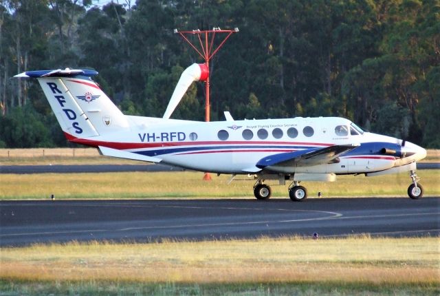 Beechcraft Super King Air 200 (VH-RFD) - RFDS Beechcraft B200C Super King Air VH-RFD msn BL-171 at Wynyard Airport Tasmania Australia. 18 January 2023.