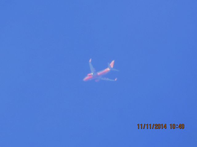 Boeing 737-700 (N900WN) - Southwest Airlines flight 662 from MDW to OKC over Southeastern Kansas at 40,000 feet.