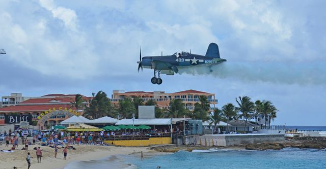 VOUGHT-SIKORSKY V-166 Corsair (N209TW) - Warbirds arrive on SXM in 2011 for the St. Barths Bucket Regatta