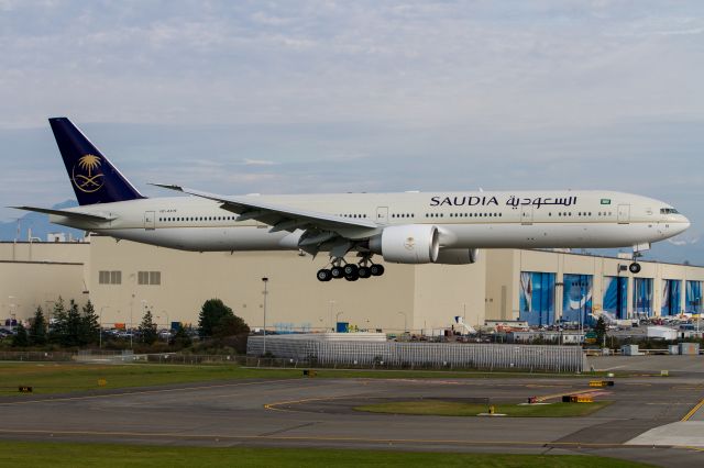 HZ-AK19 — - Taken from the observation deck of the Future of Flight Center in Everett, WA. North end of the runway at KPAE. Boeing factory for 777, 787, 747, and 767 AF Tanker.