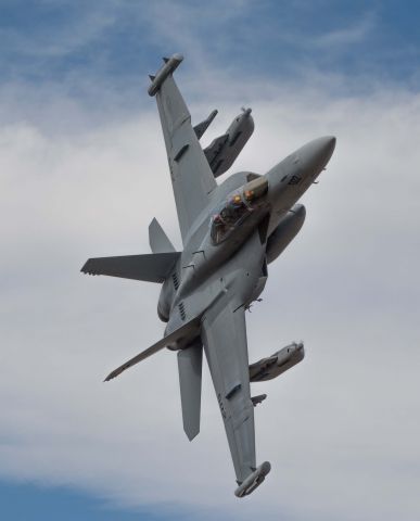 — — - EA-18G of VX-9 coming out of Star Wars Canyon in California.