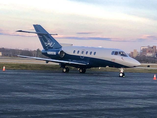 Hawker 800 (N800XM) - On the ramp at MAC Jets FBO, Portland international Jetport, Maine. Dec. 2021