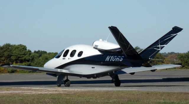 Cirrus Vision SF50 (N10RS) - Taxiing to parking is this 2020 Cirrus Vision Jet SF50 in the Autumn of 2022.
