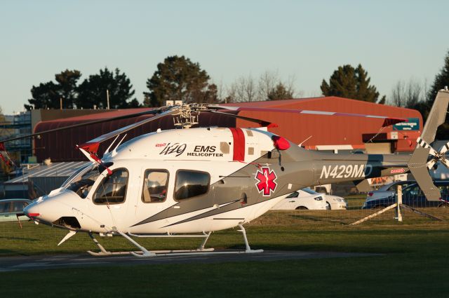 Bell 429 GlobalRanger (N429MD) - A gorgeous lady savouring the Christchurch sunset, on a cold winters evening.br /My first "N" Tail Number in New Zealand!