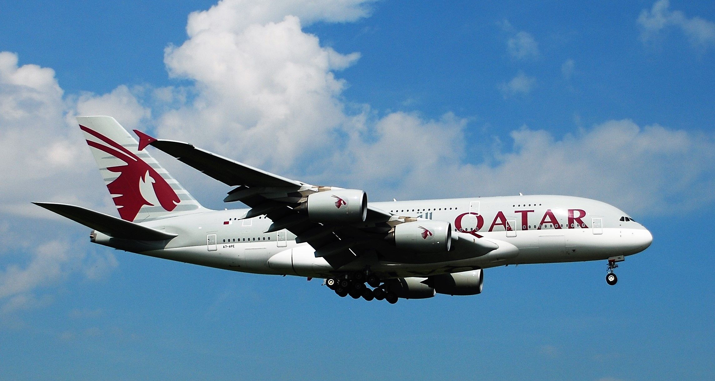 Airbus A380-800 (A7-APE) - Taken from the threshold of 29L