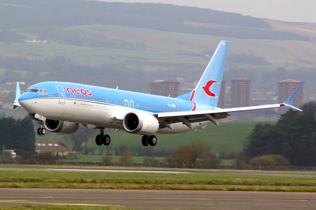 Boeing 737 MAX 8 (EI-RZB) - 2 Max-8s were delivered via Glasgow to NEOS airlines, in Italy.