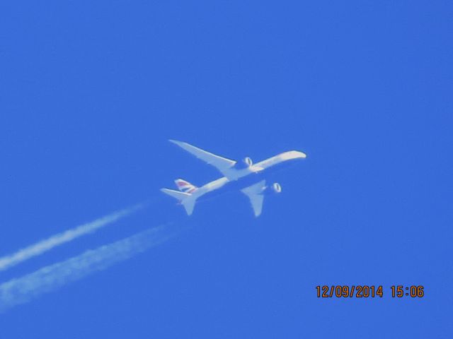 Boeing 787-8 (G-ZBJG) - British Airways flight 191  London to Austin Texas over Southeastern Kansas at 43,000 feet.