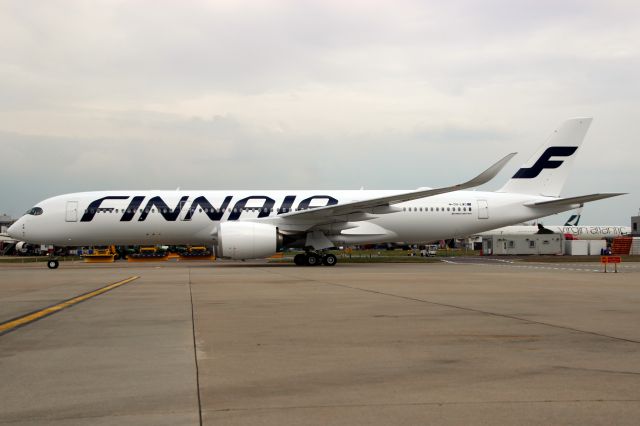 Airbus A350-900 (OH-LWO) - Taxiing to Stand 342 on 1-May-19 operating flight FIN1337 from EFHK on its first visit to EGLL.