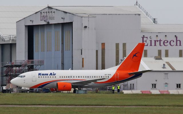 Boeing 737-700 (UR-BAA) - kam air b737 ur-baa (ex-transaero) after painting by eirtech aviation shannon 2/4/16.