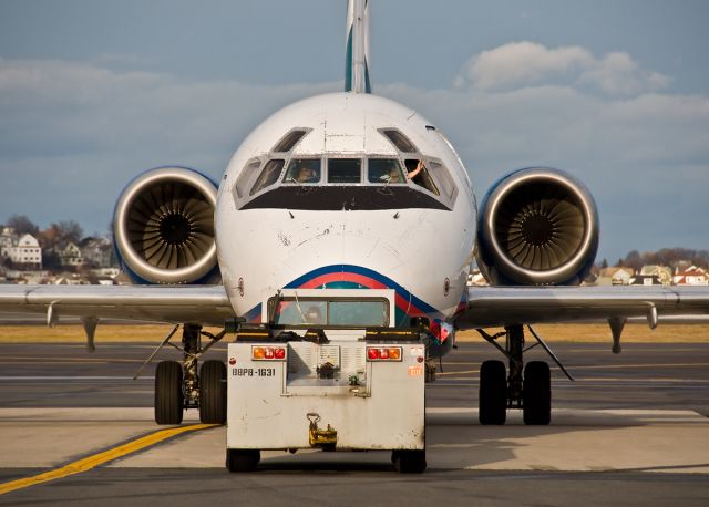 Boeing 717-200 (N950AT) - Farewell and final Boston departure for Air Tran @ KBOS Logan Airport Dec. 28th 2014 as Citrus 120 to Atlanta