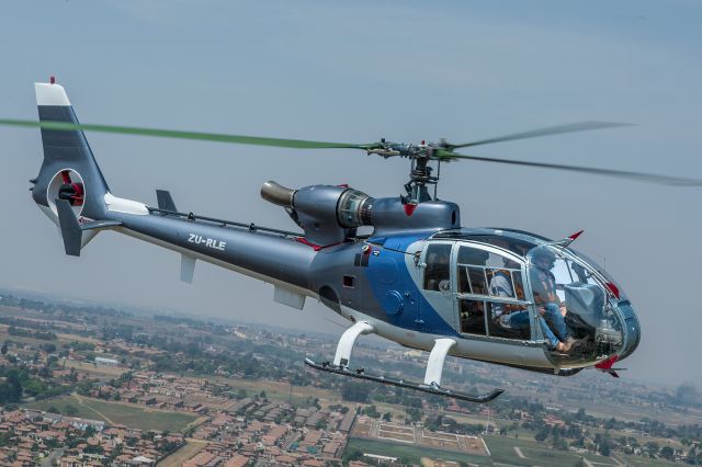 ZU-RLE — - In flight shot of a beautifully restored Aerospatiale Gazelle.