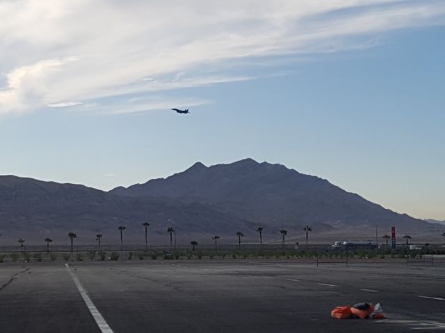 McDonnell Douglas F-15 Eagle — - F-15's taking off from Nellis as seen from Las Vegas Motor Speedway